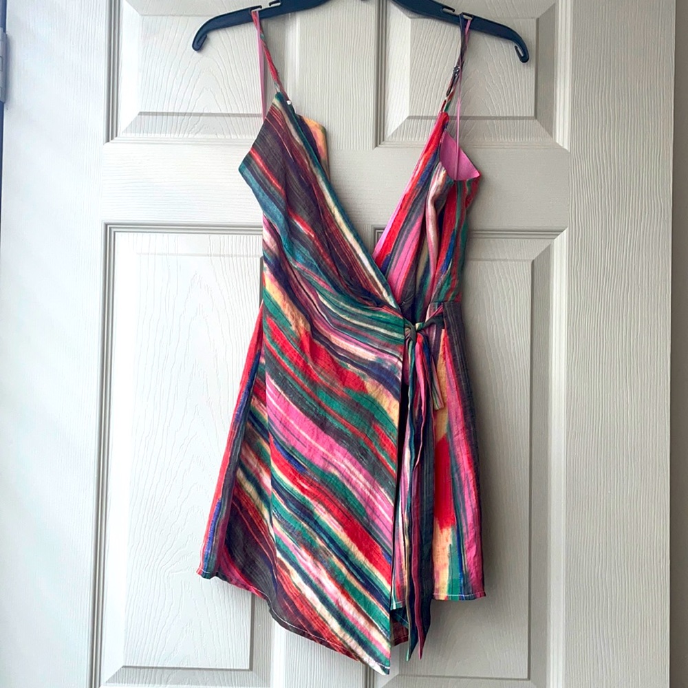 NWT Watercolor Romper with Tie